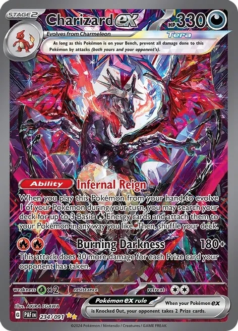 Charizard EX in paldean fates TCG set